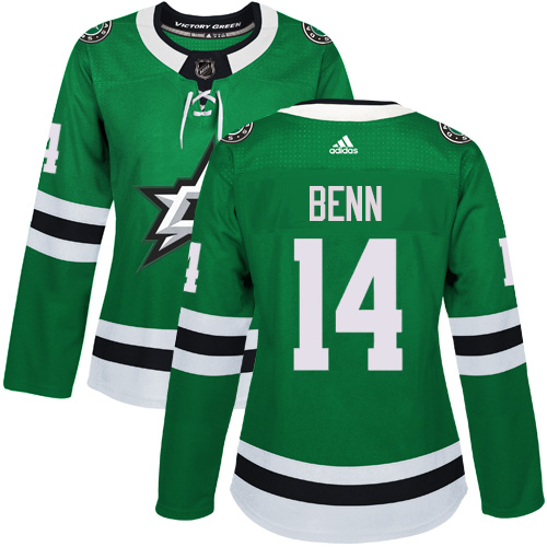 Adidas Dallas Stars #14 Jamie Benn Green Home Authentic Women Stitched NHL Jersey->women nhl jersey->Women Jersey
